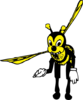 Bending Bee Clip Art